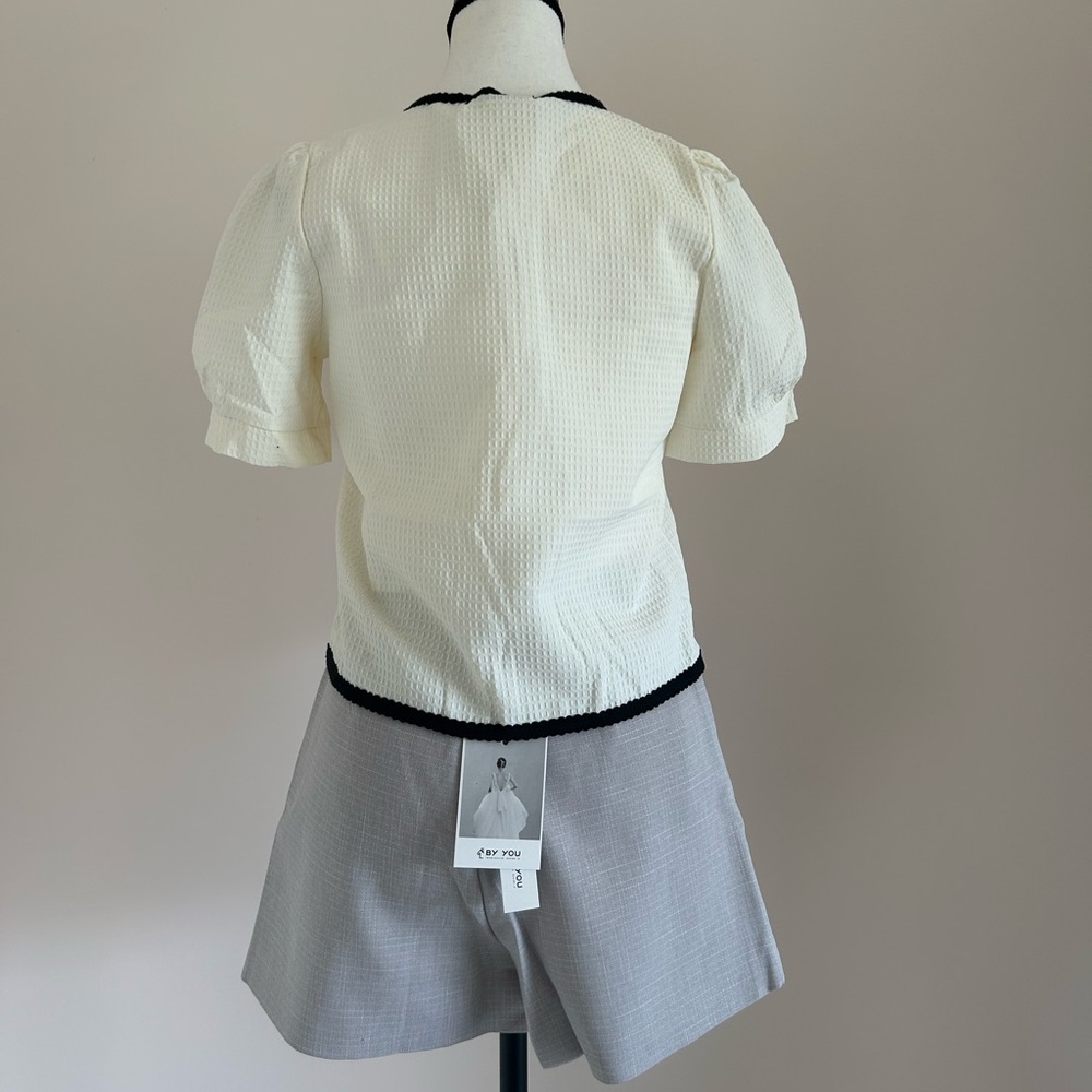 NEW By You Light Gray Tailored Skort - Business Casual Wrap Shorts Skirt - Picture 3 of 10
